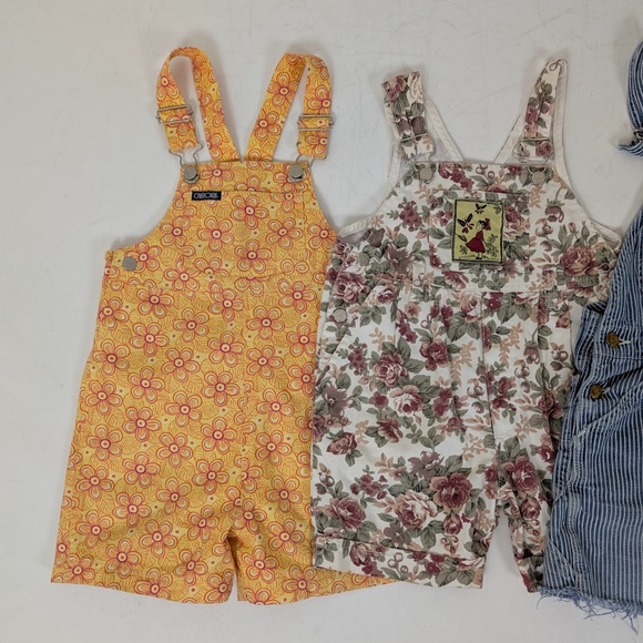 Bundle of 3 Overalls Girls Unisex Kids Child Coveralls Shortalls Shorts Onesie - Picture 3 of 8